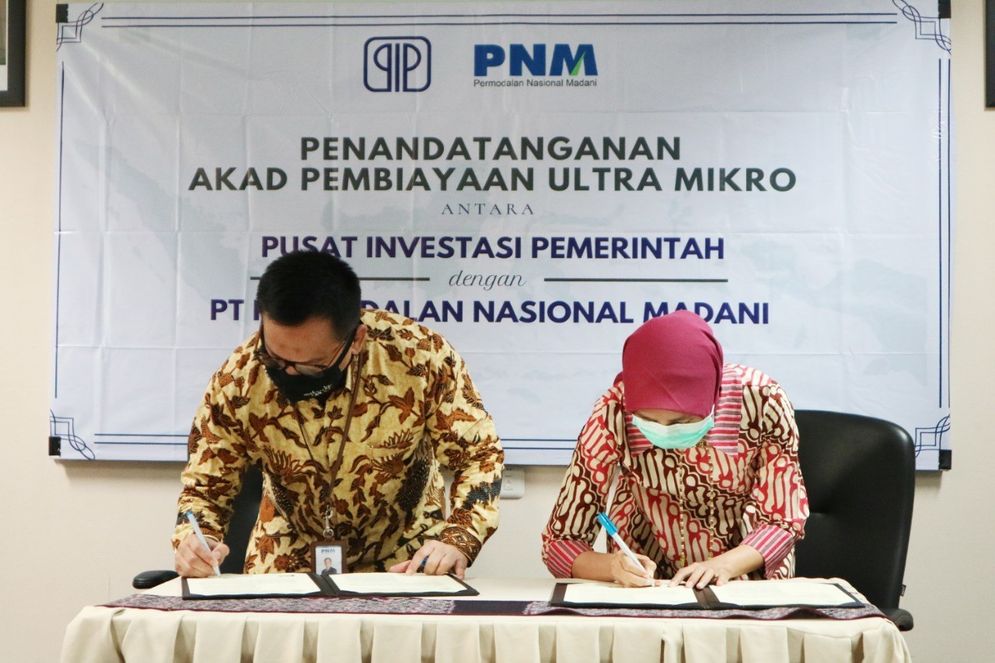 Pusat Investasi Pemerintah (PIP), Kementerian Keuangan menyalurkan pembiayaan Ultra Mikro (UMi) senilai Rp1,2 triliun dengan masa tenggang hingga Desember 2020 kepada PT Permodalan Nasional Madani atau PNM, Selasa (18/8)/Foto: Kemenkeu.go.id