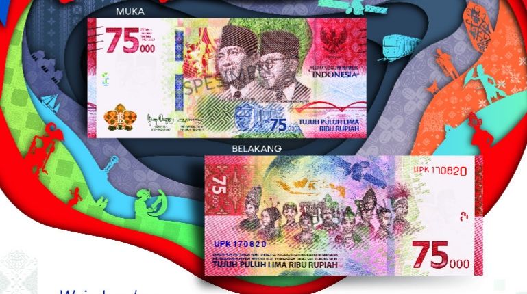 Spesimen uang pecahan Rp75 ribu.