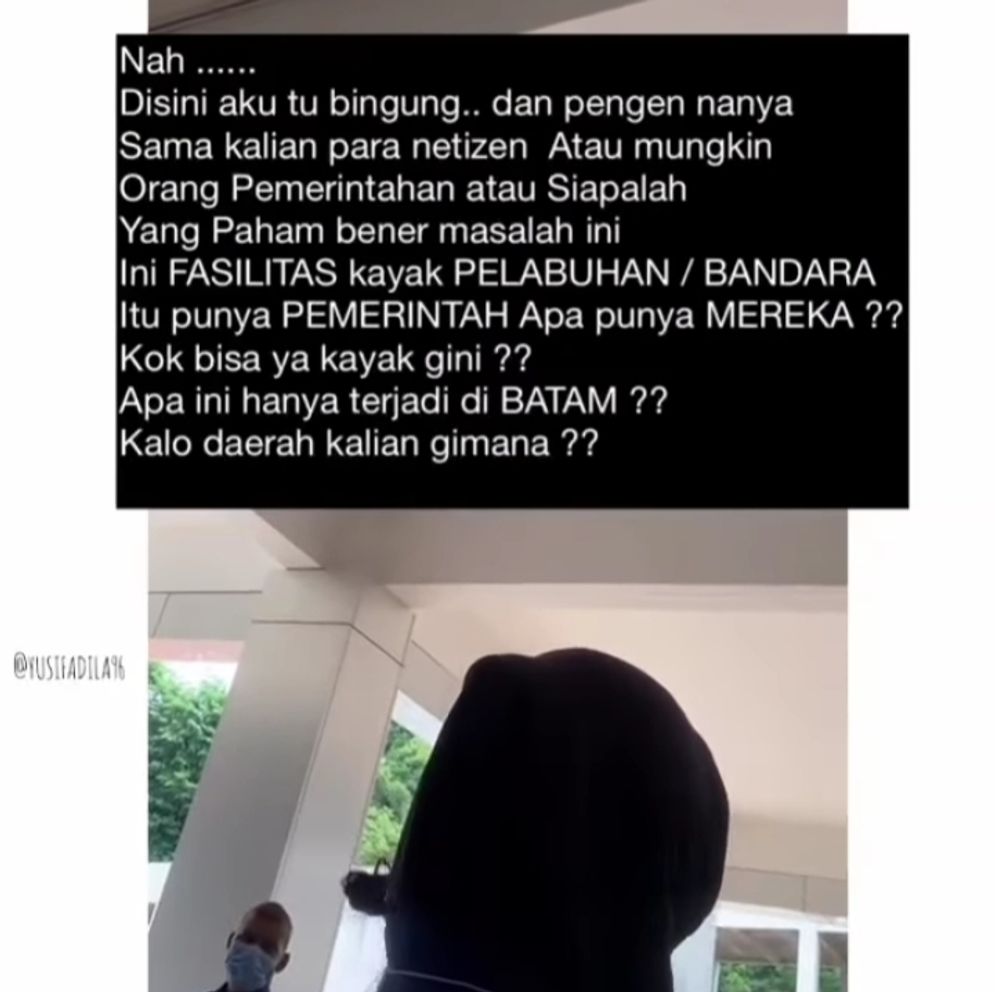 Tangkapan layar postingan video Youtuber Batam yang dihadang para sopir taksi di Pelabuhan Punggur, Batam.
