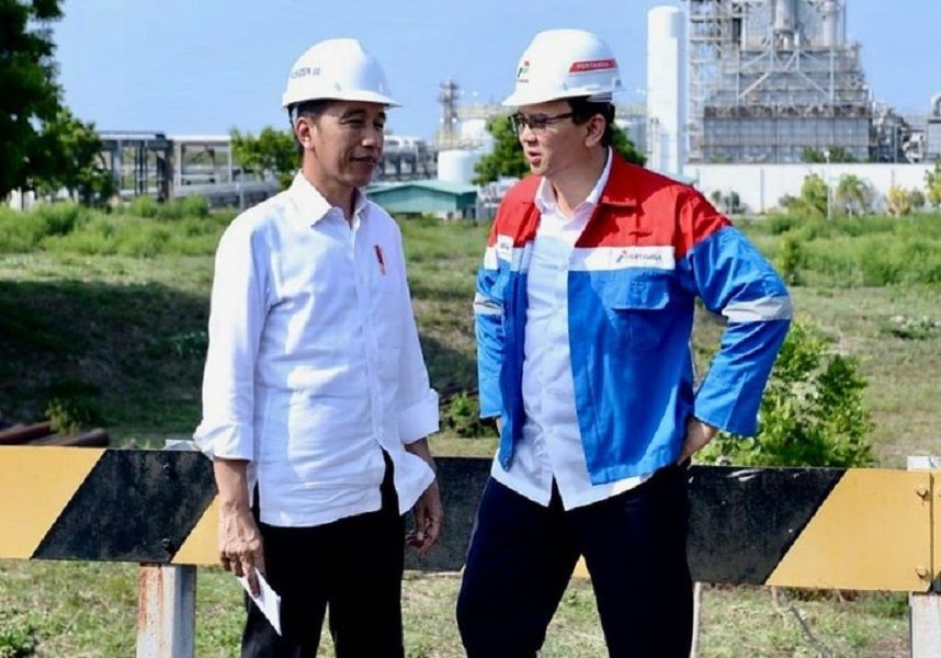 <p>Presiden Joko Widodo (Jokowi) dengan Komisaris Utama PT Pertamina (Persero) Basuki Tjahaja Purnama (Ahok). / Instagram @basukibtp</p>
