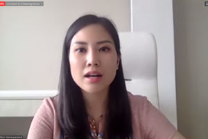 <p>Wakil Menteri Pariwisata dan Ekonomi Kreatif Angela Tanoesoedibjo  dalam konferensi pers virtual. / Dok. TrenAsia,com</p>
