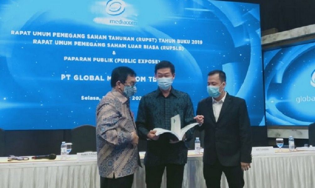 <p>Manajemen PT Global Mediacom Tbk. (BMTR) saat paparan publik di MNC Tower. / Mediacom.co.id</p>
