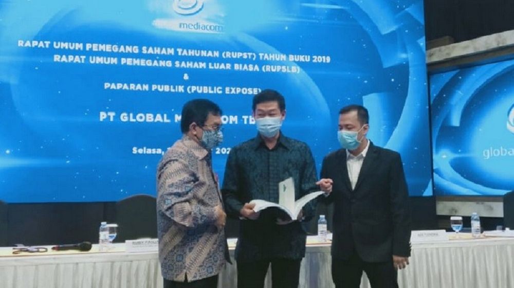 <p>Manajemen PT Global Mediacom Tbk. (BMTR) saat paparan publik di MNC Tower. / Mediacom.co.id</p>
