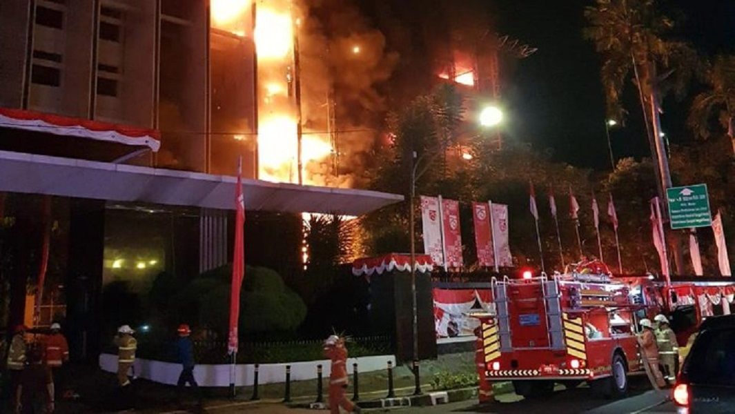 <p>Kebakaran terjadi di Gedung Kejaksaan Agung, Jakarta Selatan. / Istimewa</p>
