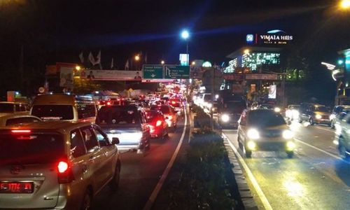 <p>Kemacetan parah terjadi di jalur Puncak, Bogor, Jawa Barat. / Dok. NTMC Polri</p>
