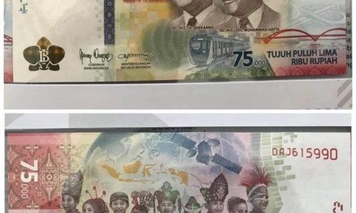 <p>Uang rupiah baru pecahaan Rp75.000 yang dirilis untuk memperingati HUT ke-75 RI. / Istimewa</p>
