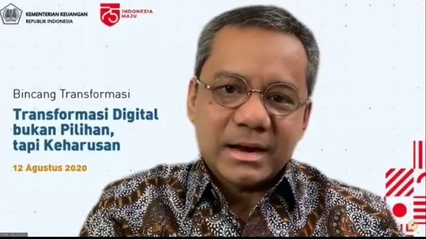<p>Wakil Menteri Keuangan, Suahasil Nazara dalam diskusi virtual percepatan transformasi digital, Rabu, 12 Agustus 2020/ Sumber: tangkapan layar Trenasia.com</p>
