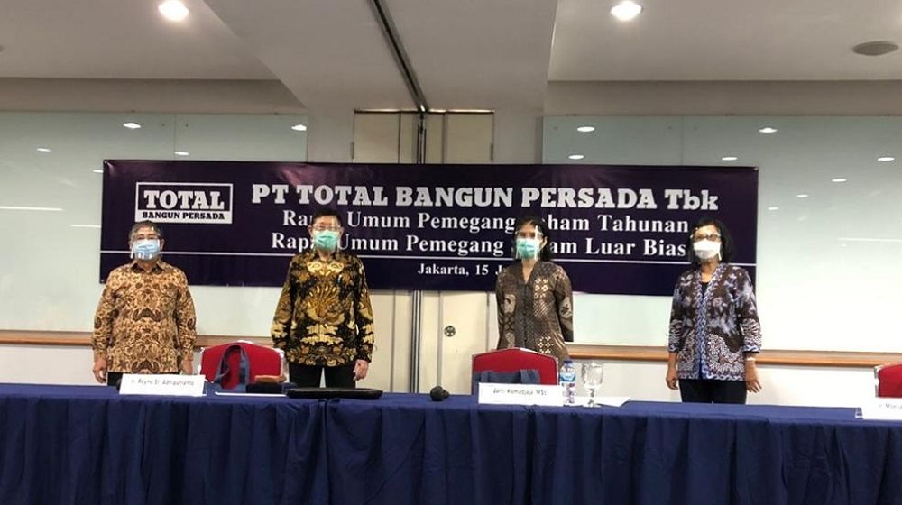 <p>Manajemen emiten konstruksi PT Total Bangun Persada Tbk (TOTL) saat RUPS. / Totalbp.com</p>
