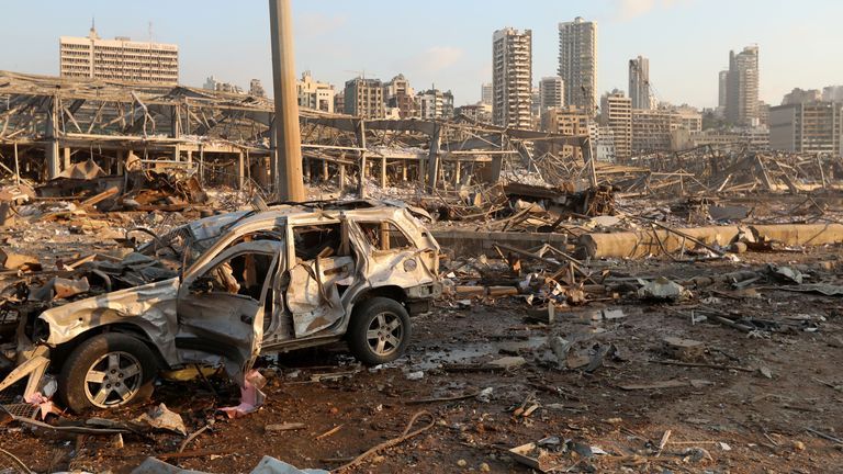<p>Kerusakan akibat ledakan Beirut/Sky News </p>
