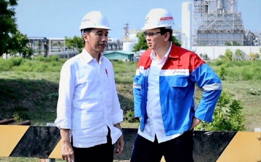 Presiden Joko Widodo (Jokowi) dengan Komisaris Utama PT Pertamina (Persero) Basuki Tjahaja Purnama (Ahok)/Instagram @basukibtp