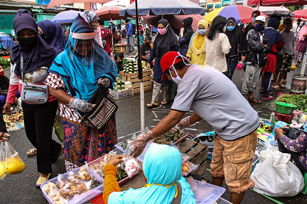 ilustrasi pasar tradisional di Palembang