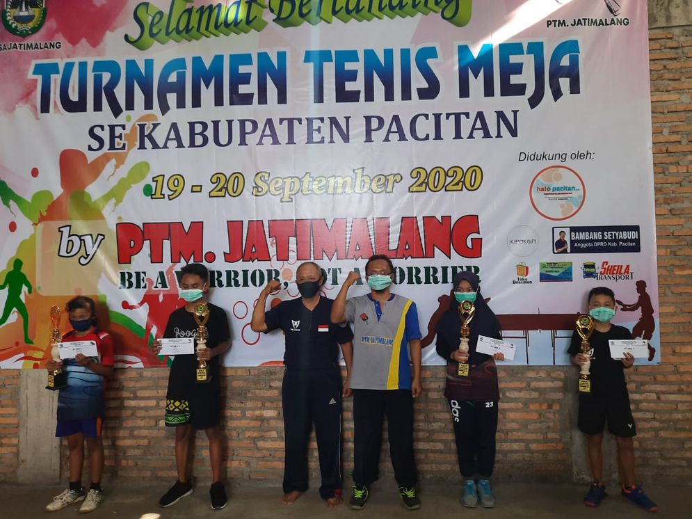 Para Juara Tenis Meja Anak, Kerjasama PTMJ, PTMSI Pacitan, dan Halopacitan.com