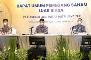 <p>Manajemen emiten milik konglomerat Sudhamek Agoeng Waspodo Soenjoto, PT Garudafood Putra Putri Jaya Tbk (GOOD) saat RUPS 2020 / Garudafood.com</p>
