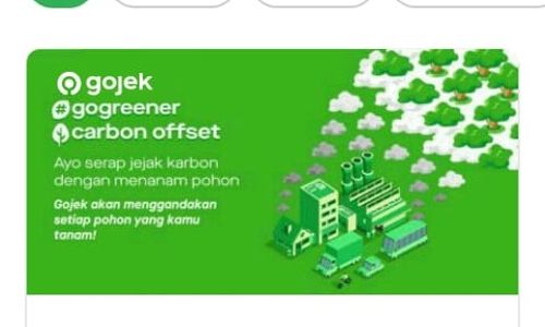 <p>PT Aplikasi Karya Anak Bangsa (Gojek Indonesia) bekerja sama dengan Jejak.in, startup bidang lingkungan hidup, meluncurkan fitur GoGreener Carbon Offset. / Foto: tangkapan layar TrenAsia.com</p>
