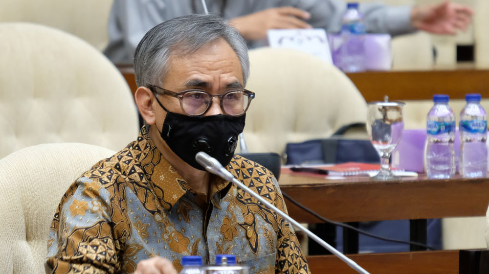 <p>Ketua Dewan Komisioner Otoritas Jasa Keuangan, Wimboh Santoso saat hadir pada Rapat Kerja dengan Komisi XI DPR di kompleks Parlemen, Senayan, Jakarta, Rabu, 2 September 2020. Foto: Ismail Pohan/TrenAsia</p>
