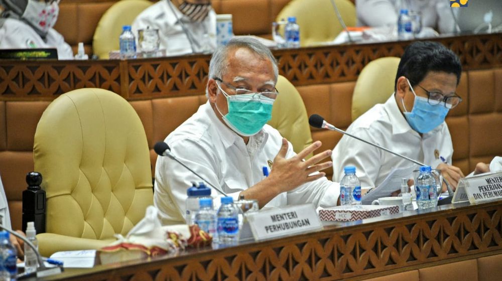 <p>Menteri PUPR Basuki Hadimuljono dalam rapat kerja bersama Komisi V DPR. / Sok. Kementerian PUPR</p>
