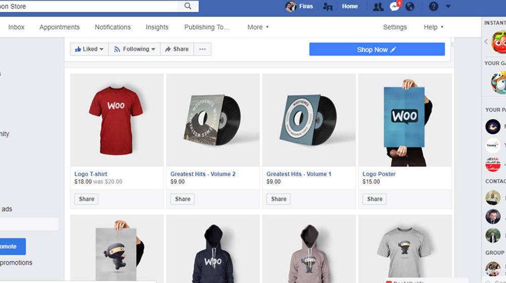 <p>Facebook shop</p>