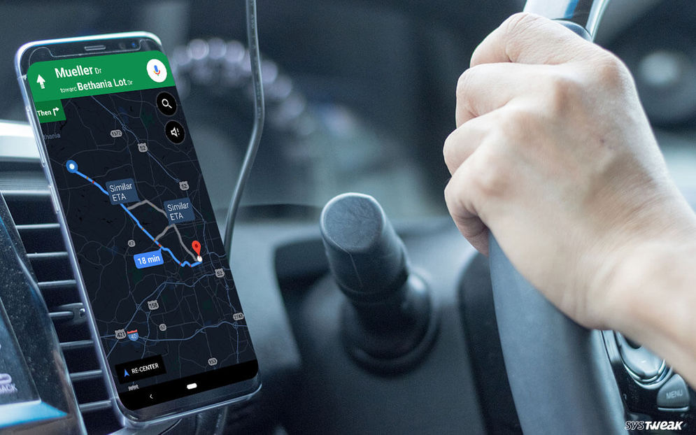 Ilustrasi Google Maps Dark Mode