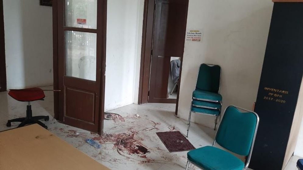 Kondisi kantor Gerakan Pemuda Islam Indonesia (GPII) dan Pelajar Islam Indonesia (PII) di Jalan Menteng Raya Nomor 58, Jakarta Pusat, yang sempat dimasuki polisi pada Selasa (13/10) kemarin.Foto: Republika/Febryan A