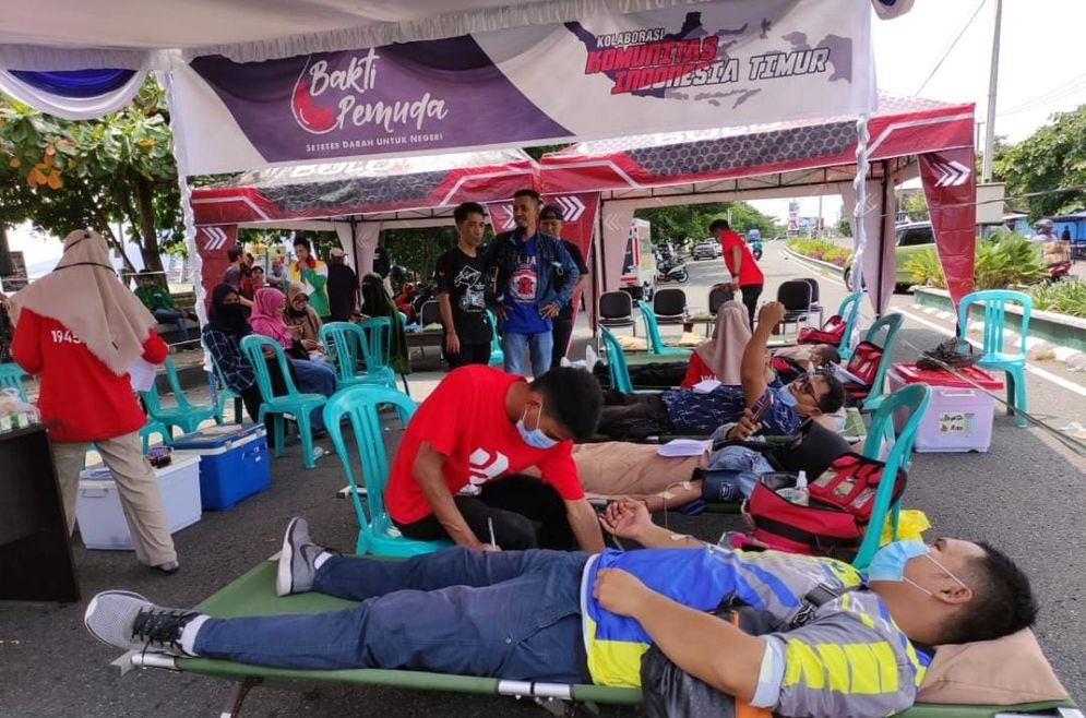 Aksi donor darahkolaborasi komunitas Indonesia Timur