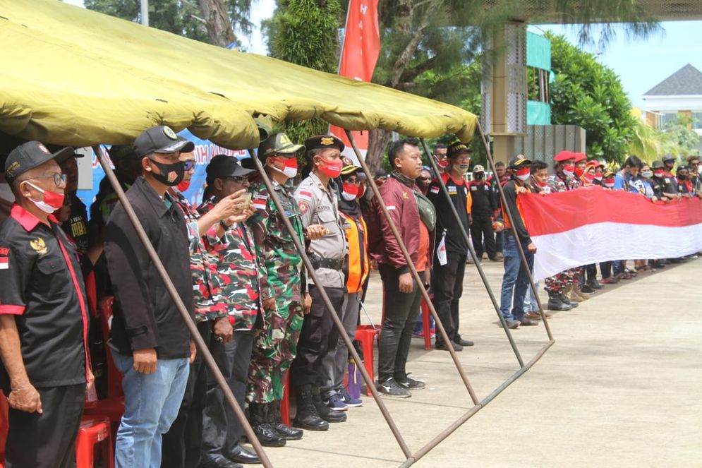 Peringatan Sumpah Pemuda Satgas Pamtas RI-PNG Yonif Mekanis Raider 413 Kostrad dan Laskar Merah Putih Jayapura