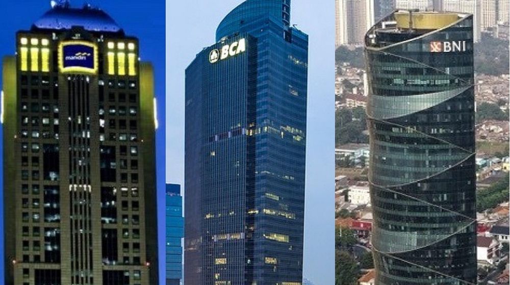 <p>Ilustrasi Bank Mandiri, BCA, dan BNI / Repro</p>
