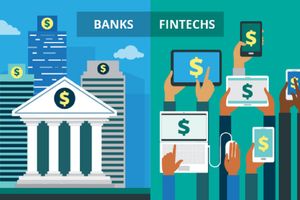 <p>Ilustrasi kerja sama bank dengan financial technology / ScienceSoft</p>
