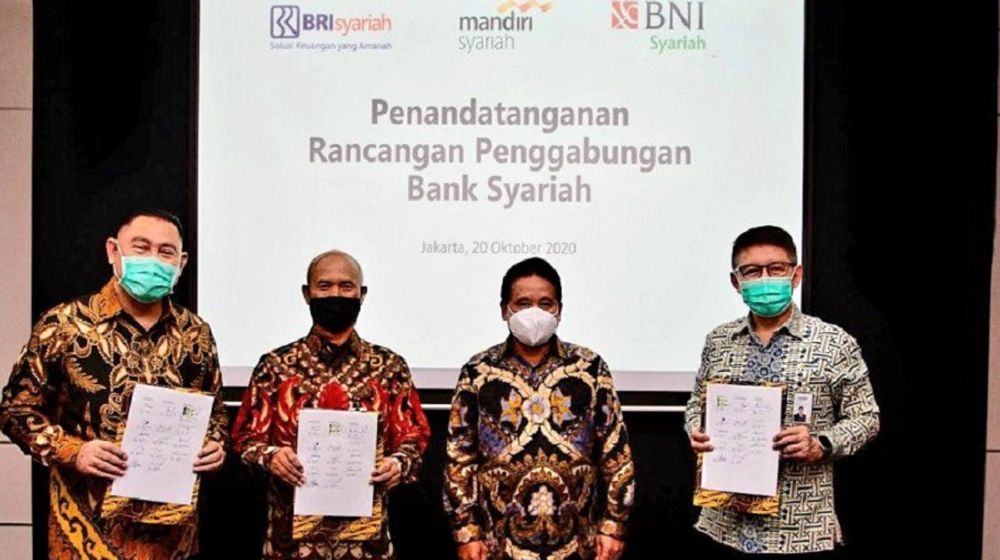 <p>PT Bank BRI Syariah Tbk (BRIS), PT Bank Syariah Mandiri (BSM) dan PT Bank BNI Syariah (BNIS) telah mempublikasikan Ringkasan Rancangan Penggabungan Usaha (merger) / Dok. Kementerian BUMN</p>
