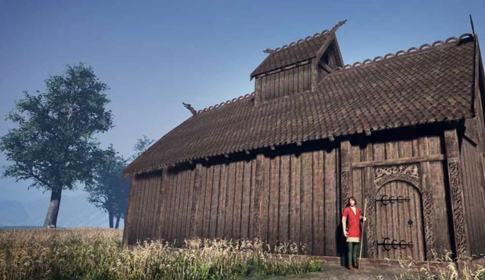 <p>Rekonstruksi digital rumah dewa bangsa Viking/Museum Universitas Bergen</p>
