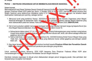 <p>Surat palsu pembatalan aksi mogok nasional/ Sumber: KSPI</p>
