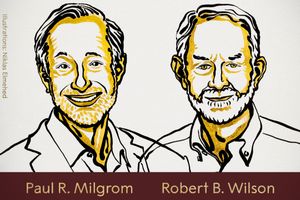 <p>Paul Milgrom dan Robert Wilson meraih hadiah Nobel Ekonomi 2020. Dok: The Nobel Prize, Twitter.</p>