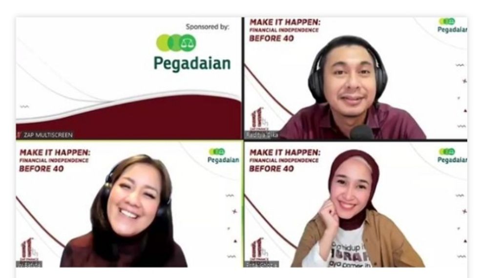 Sesi webinar 11 Tahun Zap Finance Peduli "Make It Happen: Financial Independence before 40.