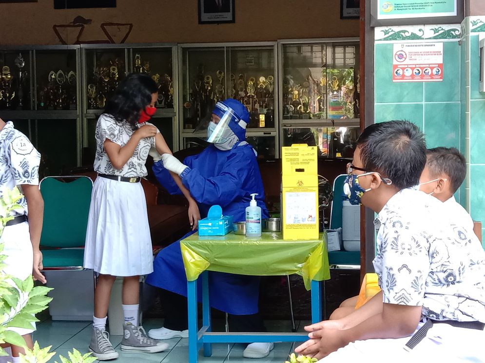 Ilustrasi sekolah. Kegiatan imunisasi di SDN Cemara Dua Solo beberapa waktu lalu