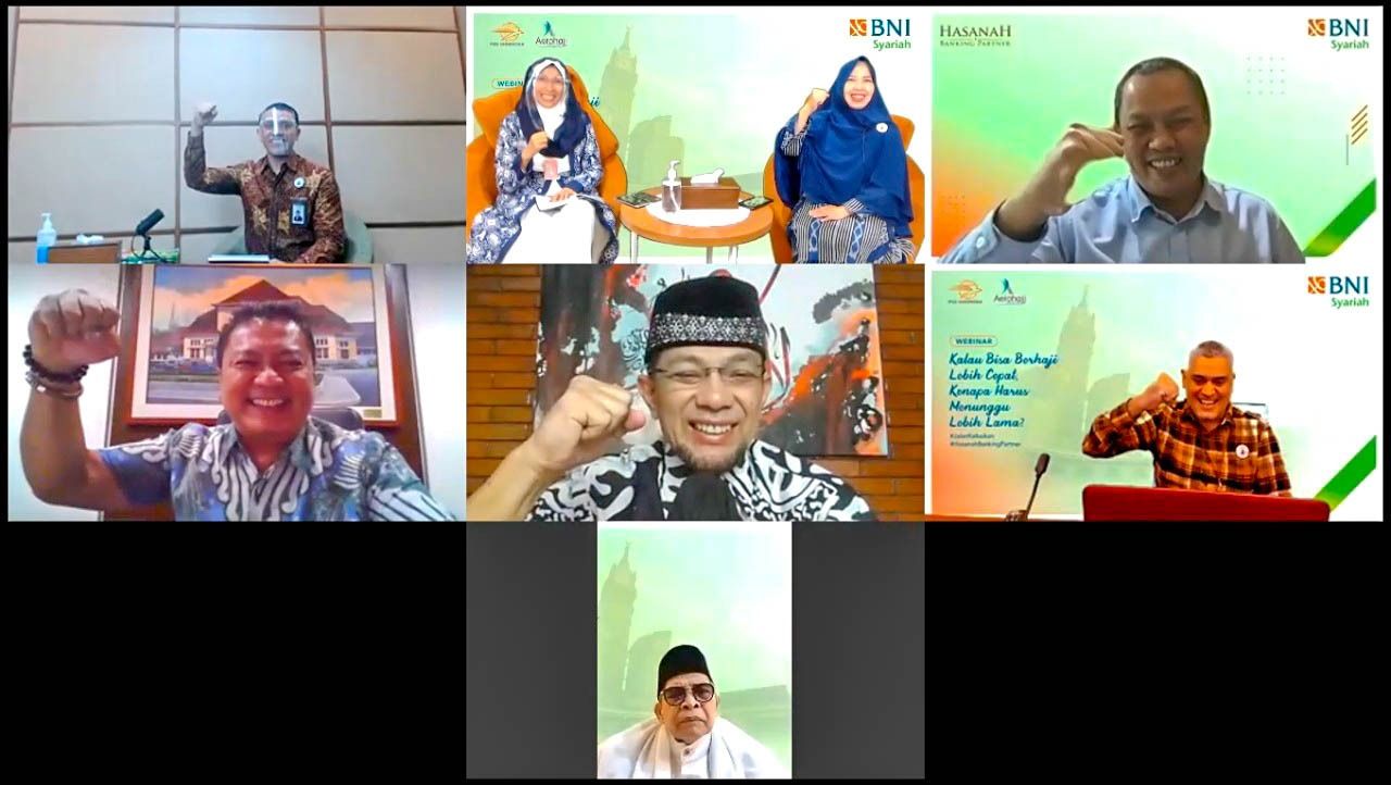 Suasana webinar haji oleh BNI Syariah