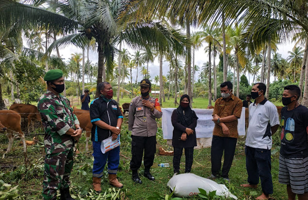 Penyerahan bantuan dari DKPP Mentawai untuk kelompok tani. Foto: ist