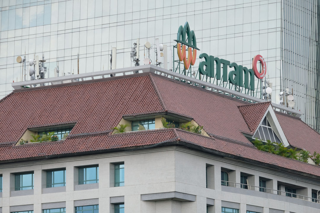 <p>Gedung Aneka Tambang (ANTAM) di Jalan TB Simatupang, Jakarta Selatan. Foto: Ismail Pohan/TrenAsia</p>
