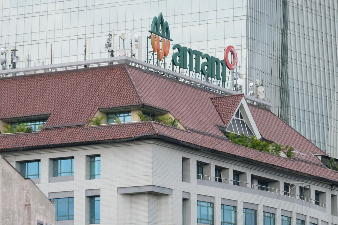 <p>Gedung Aneka Tambang (ANTAM) di Jalan TB Simatupang, Jakarta Selatan. Foto: Ismail Pohan/TrenAsia</p>
