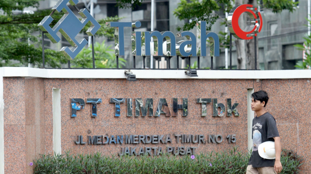 <p>Kantor PT Timah di kawasan Gambir Jakarta Pusat. Foto : Panji Asmoro/TrenAsia</p>