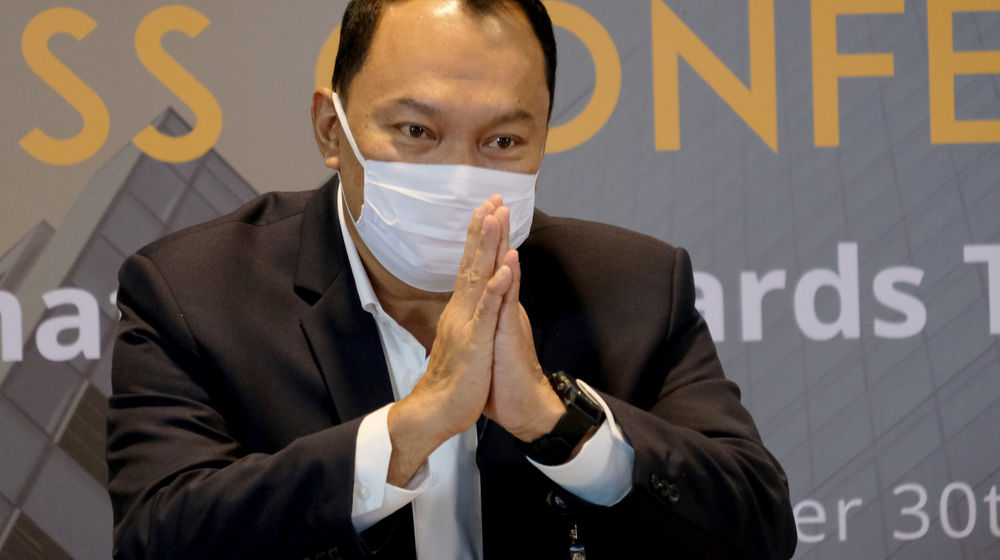 <p>Direktur Utama Bank Bukopin Rivan A. Purwantono saat hadir dalam Konferensi Pers Virtual dengan Tema “Transformasi Menuju Bukopin Baru” di Jakarta, Senin, 30 November 2020. Foto: Ismail Pohan/TrenAsia</p>