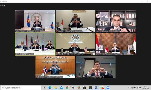 <p>Menteri Perdagangan Agus Suparmanto dalam Pertemuan Tingkat Menteri IMT-GT ke-26 secara virtual, Kamis, 26 November 2020</p>
