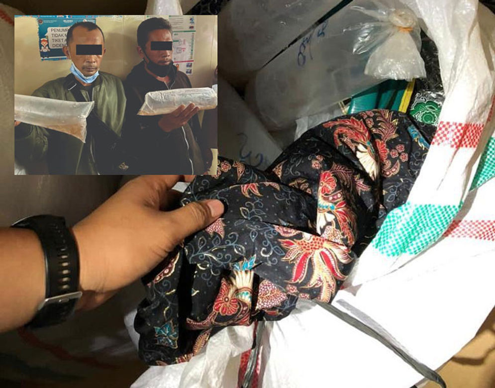 Barang bukti dan foto tersangka.