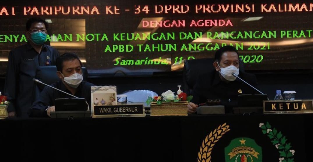 Wakil Gubernur Kaltim Hadi Mulyadi dalam Rapat Paripurna, baru-baru ini