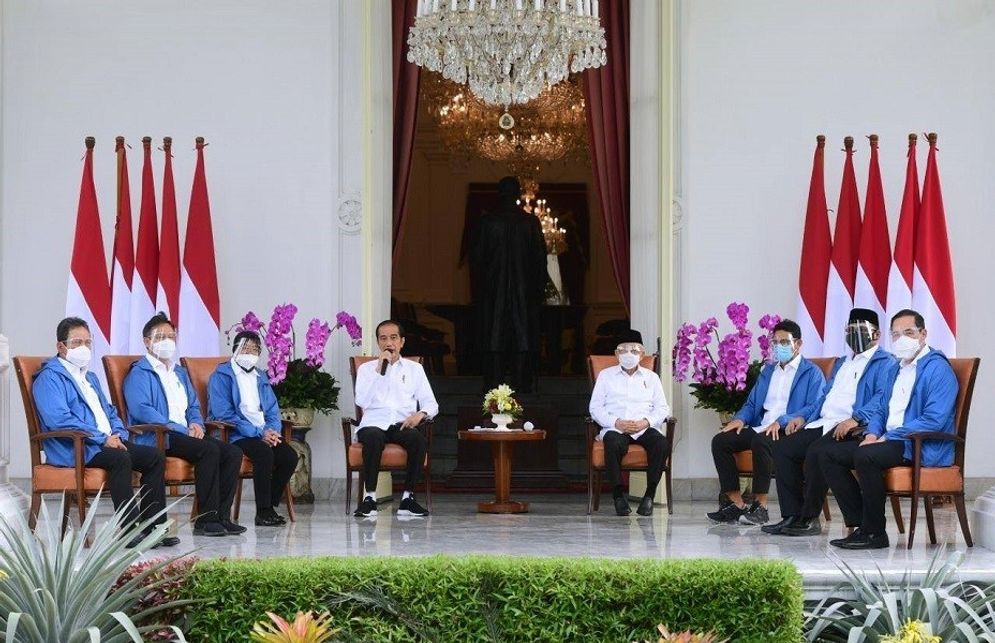 Presiden Joko Widodo dan Wakil Presiden Maruf Amin mengumumkan reshuffle kabinet pada Selasa, 22 Desember 2020 / Dok. BPMI Setpres