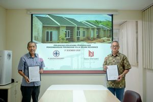 <p>Emiten properti PT Djasa Ubersakti Tbk (PTDU) menandatangani perjanjian kerja sama Pendahuluan Pengembangan Perumahan Villa Delima Residence yang berlokasi di Kelurahan Kuripan, Kecamatan Ciseeng, Kabupaten Bogor, Jawa Barat dengan PT Eka Nusa Kreasindo pada 17 Desember 2020 / Dok. Perseroan</p>
