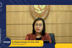 <p>Menteri Keuangan, Sri Mulyani Indrawati dalam Konferensi Nasional Perpajakan secara virtual, Kamis, 3 November 2020/ Sumber: Tangkapan layar TrenAsia.com</p>
