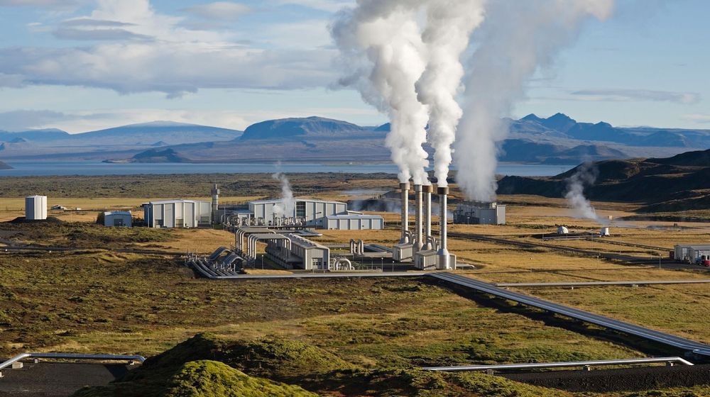 Ilustrasi tenaga panas bumi.