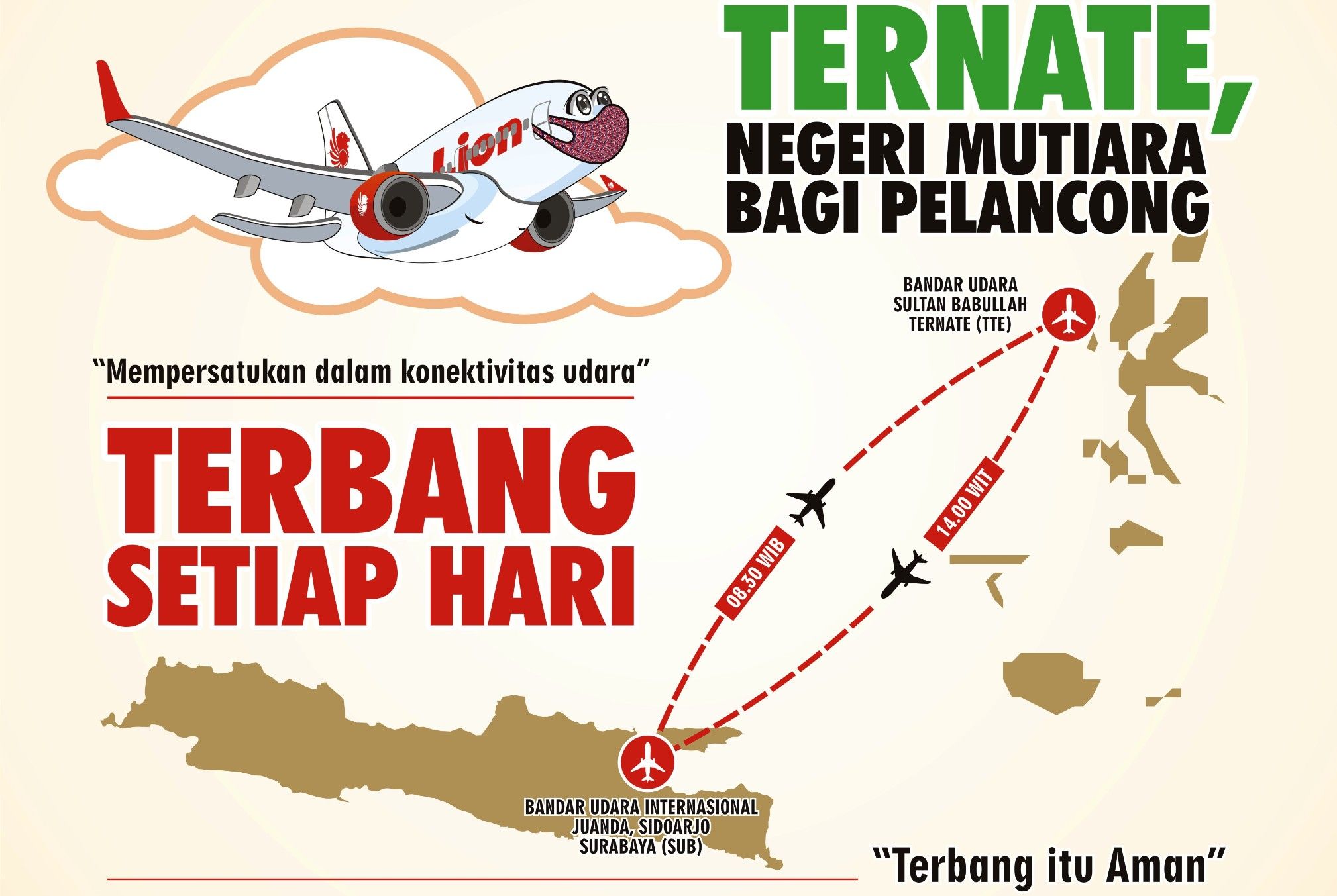 Terbang Langsung Surabaya-Ternate–Surabaya Mulai Rp 772.500