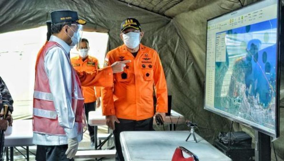 MenteriPerhubungan, Budi Karya Sumadi bersama Panglima TNI dan Kabasarnas Tinjau Lokasi Jatuhnya Pesawat Sriwijaya Air SJ-182