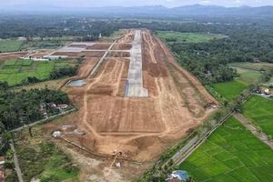 <p>Progres pembangunan Bandara Jenderal Besar Soedirman Purbalingga / Foto: Facebook @purwokerto.gallery.ssc </p>