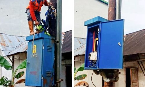 <p>Perbaikan jaringan listrik PLN terdampak banjir / Dok. PLN Kalbar</p>
